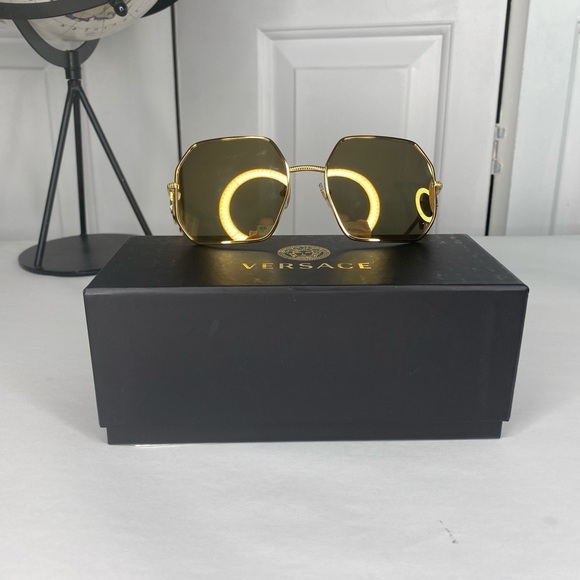 Versace Glasses Gold Mirror Authentic Guarantee - Picture 5 of 6
